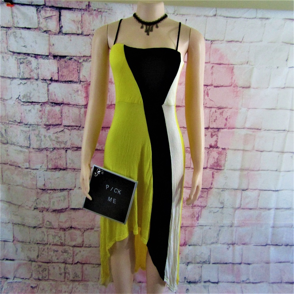 Venus High Low Color Block Maxi Dress S
